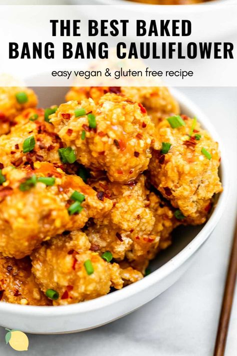 Bang Bang Cauliflower, Bang Bang Shrimp, Cauliflower Dishes, Cauliflower Bites, Air Fryer Recipes Healthy, Cauliflower Recipes, Vegan Dinner Recipes, Veggie Dishes, Best Recipe