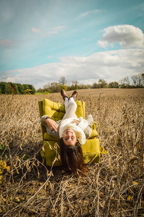 Couch Outdoor Photography, Chair In Road Photoshoot, Chair Family Photoshoot, Chair Photography Art, Photoshoot With Chair Outside, Big Chair Photoshoot, Vintage Chair In Field Photoshoot, Antique Chair Photoshoot, Outdoor Photoshoot With Chair