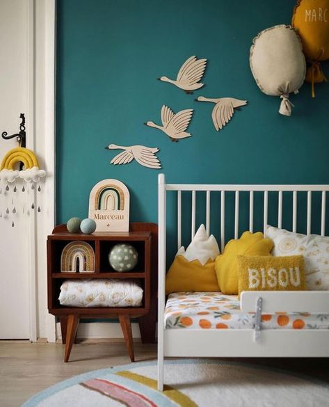 Clementine Kids on Instagram: "If you’re a bird, I’m a bird. 📷: @poupeerousse" Moody Nursery, Wild Geese, Theme Nature, Undying Love, Crib Sheets, Child's Room, Large Format, Beautiful Wall, Boy's Room