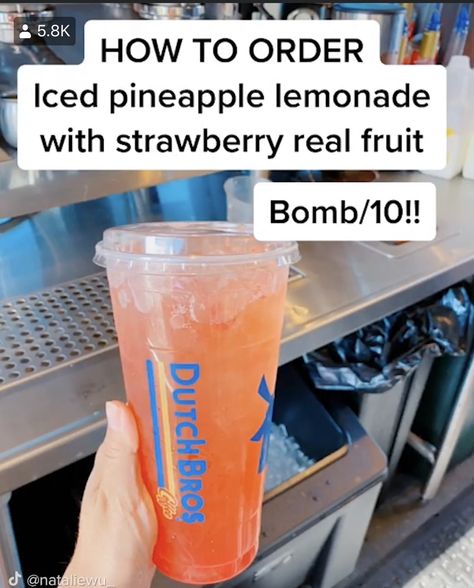 Dutch Bro Drinks Lemonade, Dutch Bros Refreshing Drinks, Dutch Bros Lemonade, Dutch Orders, Starburst Drink, Dutch Drinks, Dutch Bros Secret Menu, Summer Drinks Nonalcoholic, Custom Drinks