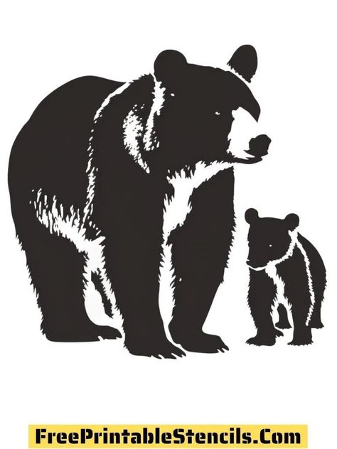 Mama Bear Stencils and Silhouettes ( Perfect for Pumpkins - Free Printable Stencils Bear Stencil Printable Free, Free Printable Stencils, Bear Stencil, Free Stencils Printables, Bear Decal, Mother Bears, Bear Silhouette, Stamp Ideas, Stencils Printables