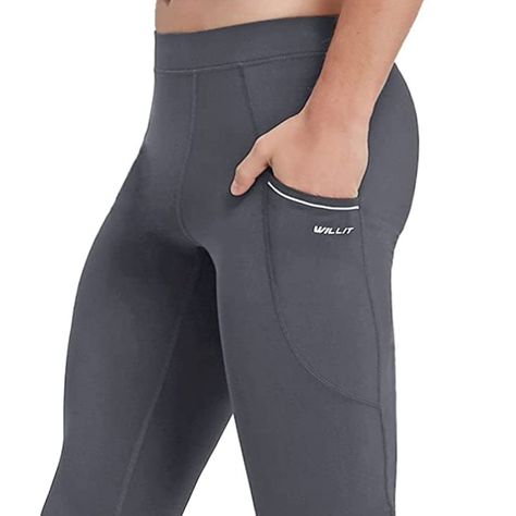 Dark Grey Color As Shown In Pictures. Willit Brand Men's Active Compression Leggings For Running, Yoga, Workout's & Cycling. Heavy Duty Lycra Makes Them Perfect For All Year-Round Use. 75% Nylon, 25% Spandex Elastic Closure Quick Dry Fabric - The Advanced Fabric Effectively Wicks Sweat Away From The Skin, Keeping You Dry And Providing Maximum Comfort. Suitable For All Seasons Functional Pockets - Willit Men's Yoga Leggings Feature Two Handy Side Pockets To Stash Your Essentials Which Provide Gre Compression Tights Men, Ideal Male Body, Cycling Fitness, Active Tights, Gym Outfit Men, Running Yoga, Mens Leggings, Compression Tights, Gymnastics Workout