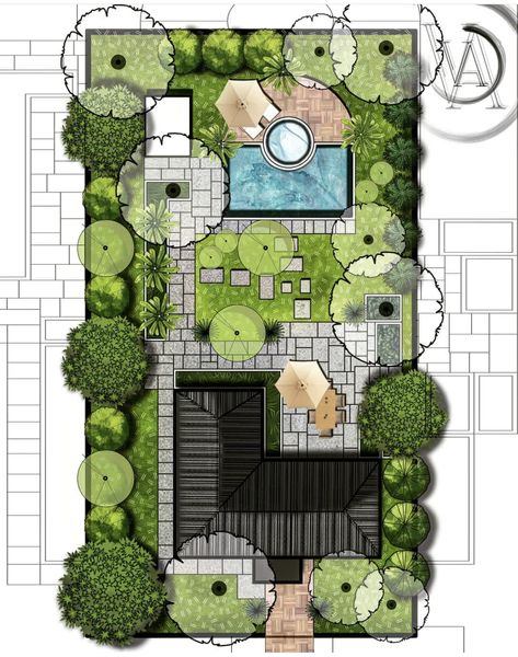 Backyard Landscaping Drawings, Formal Garden Plan, Modern Landscape Plan, Site Plan Design Villa, Residential Garden Plan, Villa Garden Design Landscaping Plan, Site Plan Design Architecture Ideas, Site Development Plan House, Landscape Design Drawings Plan