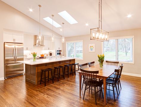 Split-Level Remodels Gain Big Results – AMEK Home Remodeling Open Kitchen Split Level, Stacked Split Level Home, Split Level House Remodels, Split Level Kitchen, Split Level Kitchen Remodel, Bi Level Homes, Split Level Remodel, Cabin Vibes, Split Foyer