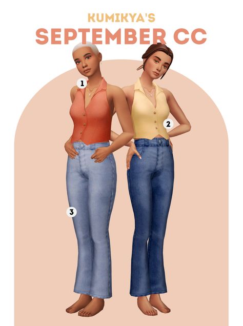 September CC Set | Kumikya on Patreon Sims 4 Cc Maxis Match Loungewear, Ts4 Clothes, Cc Packs, Sims Clothes, Earring And Necklace Set, Pelo Sims, Sims 4 Mm Cc, Sims 4 Cc Folder, Sims 4 Dresses