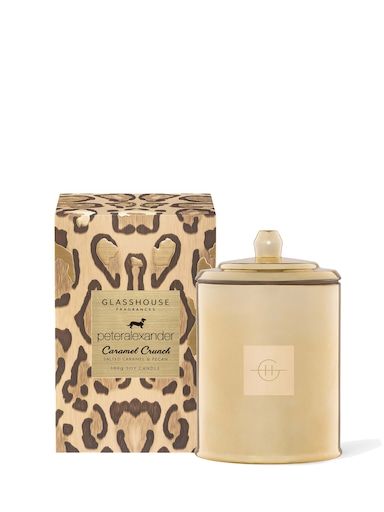 Glasshouse Fragrances - Glasshouse Candles | Peter Alexander™ Online Glasshouse Candles, Sweet Candle, Candied Pecan, Sweet Candles, Caramel Crunch, Creamy Caramel, Coastal Theme, Candle Cover, Caramel Pecan