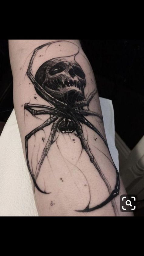 Spider Skull Tattoo, Skull Spider Tattoo, Spider Skull, Spider Web Tattoo, Tattoo Snake, Skull Spider, Web Tattoo, Insect Tattoo, Tattoo Trend