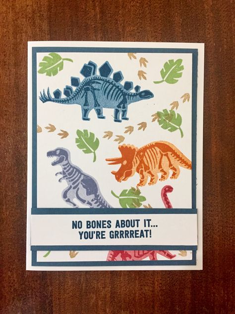 No Bones About It Dinosaur Stamps, No Bones About It, Kids Stamps, Dinosaur Cards, Birthday Cards For Boys, Boy Cards, Bday Cards, Scrapbooking Cards, Kids Birthday Cards