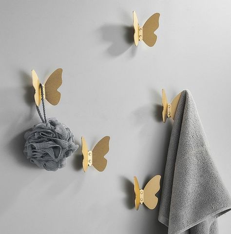 Goblincore Room, Goblincore Decor, Black Wall Hooks, Wall Hook Rack, Sage Green Bedroom, Cute Furniture, Hanger Home, Towel Storage, Butterfly Baby