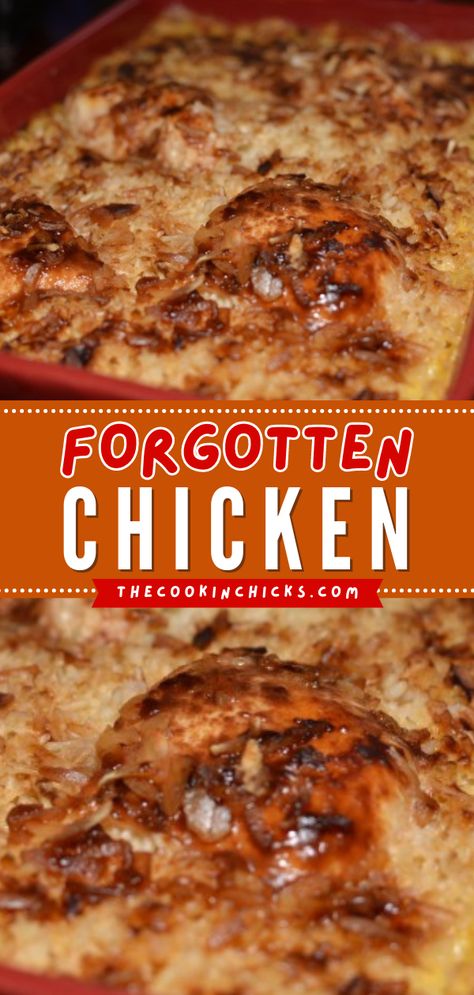 Chicken Breast Casserole Recipes, Forgotten Chicken, Chicken Breast Recipes Baked, Easy Chicken Dinner Recipes, Chicken Main Dishes, Easy Casserole Recipes, Chicken Recipes Casserole, Chicken Dishes Recipes, Chicken Casserole