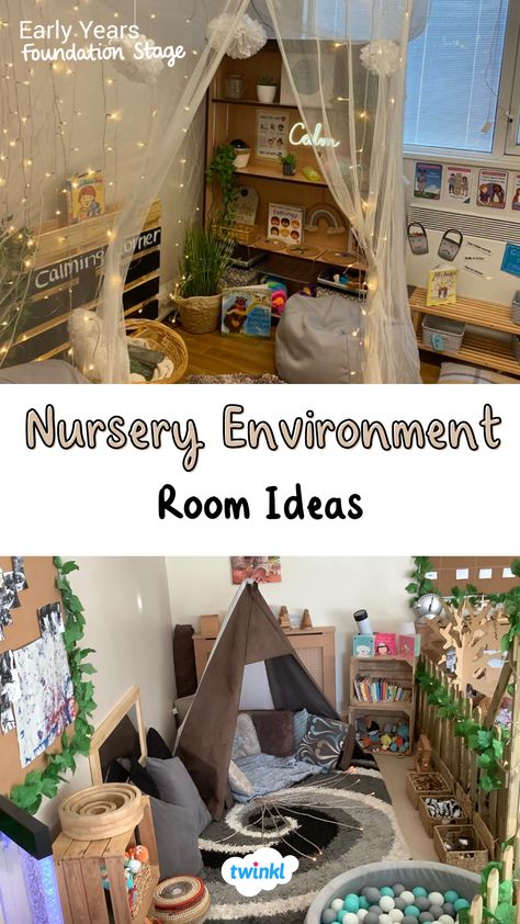 Preschool room layout. Calm corner and nursery baby room chill area. Thanks to Catherine Lane & Your Nursery Limited Nursery Room Set Up Ideas In Childcare, Nursery Room Childcare Ideas, Calm Area Eyfs, Reception Reading Corner, Calming Area In Classroom Ideas, Quiet Area Preschool, School Nurture Room Ideas, Reception Book Corner, Reading Area Eyfs Book Corners