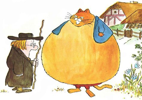 The Fat Cat: A Danish Folktale  Jack Kent ~ Parent's Magazine Press, 1971 The Fat Cat, Fat Cat, Cat Books, Kids Story Books, Character Poses, Kids Books, Fat Cats, Vintage Children's Books, Folk Tales