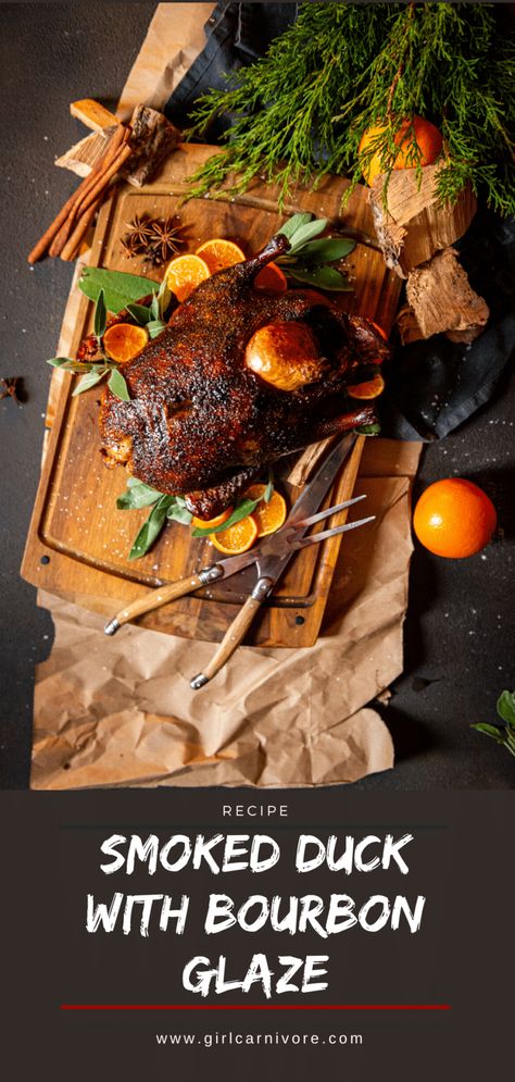 Whole Duck Recipes, Roasted Duck Recipes, Smoked Duck, Bourbon Glaze, Christmas Ham, Wild Game Recipes, Roast Duck, Duck Recipes, Holiday Menus