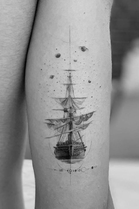 Sailing Tattoo, Nautical Tattoo Sleeve, Sailboat Tattoo, Tattoo Ideas Males, Boat Tattoo, Unique Tattoos For Men, Foot Tattoos For Women, Tattoo Inspiration Men, Nautical Tattoo