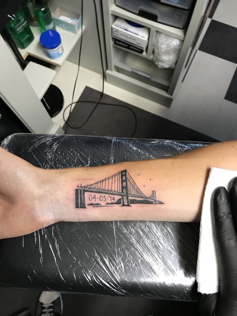 Bay Area Tattoos, Golden Gate Bridge Tattoo, San Francisco Tattoo, Bridge Tattoo, Knitting Tattoo, Big Cat Tattoo, Tasteful Tattoos, Big Cat, Cat Tattoo