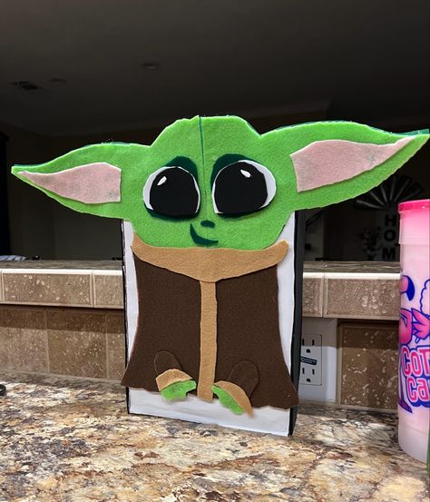 Star wars valentines baby Yoda box Star Wars Valentines Box, Valentine Boxes For School, Star Wars Valentines, Valentines Box, Valentine Day Boxes, Valentine Box, School Parties, Box Ideas, So Cute