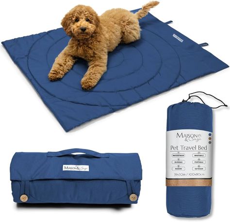 Amazon.com : Portable Outdoor Dog Bed Mats - Waterproof & Foldable Pet Bed for Travel, Camping, Grooming & Training - 39"x30" with Carry Bag - Durable, Washable & Lightweight Dog Mat for Sleeping - Brown : Pet Supplies Dog Bedding, Pet Camping, Dog Poo, Dog Poo Bags, Waterproof Dog Bed, Outdoor Dog Bed, Dog Bed Mat, Camping Bed, Bed Mats