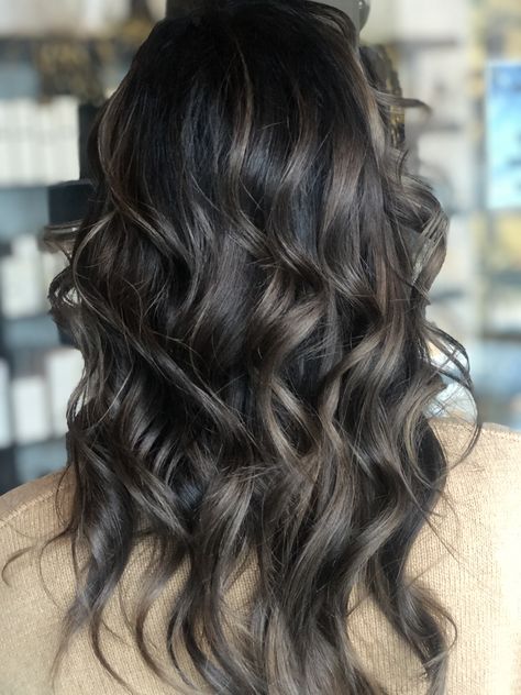 Mushroom brown balayage #jluxesalon Balayage On Black Hair Straight, Mushroom Balayage On Dark Hair, Mushroom Balayage, Mushroom Brown Balayage, Ash Brown Hair Balayage, Highlights Brunette, Dark Brown Hair Balayage, Ash Balayage, Mushroom Brown