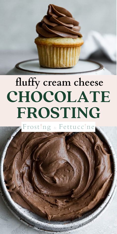 This chocolate cream cheese frosting is SO easy to make and only takes 5 minutes! It's rich and chocolate and sturdy enough to pipe! You'll love this chocolate frosting recipe with cream cheese. Best Chocolate Cream Cheese Frosting Recipe, Cream Cheese Chocolate Frosting, Chocolate Icing Recipes, Chocolate Frosting Recipe, Homemade Chocolate Frosting, Chocolate Cream Cheese Frosting, Frosting Recipes Easy, Chocolate Frosting Recipes, Cake Frosting Recipe