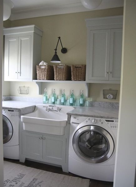 Love this sink!! #laundryroom White Laundry Rooms, Laundry Room/mud Room, White Laundry, Dream Laundry Room, Smart Tiles, Real Estat, Laundry Room Inspiration, Small Laundry Room, Small Laundry