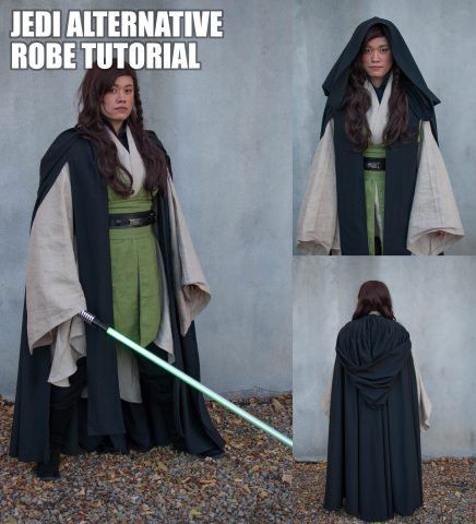 How to Make an Alternative Jedi Robe « Adafruit Industries – Makers, hackers, artists, designers and engineers! Jedi Cloak, Jedi Tunic, Star Wars Outfit, Female Jedi, Jedi Outfit, Jedi Robe, Jedi Cosplay, Jedi Costume, Grey Jedi