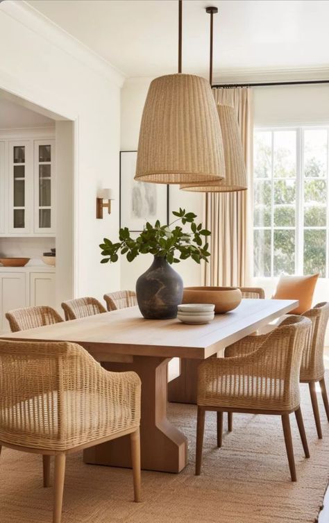 Dining Room Design Mediterranean, Asian Inspired Dining Room, Diner Room Ideas Decor, Nordic Dining Room Scandinavian Design, Desert Dining Room, Transitional Dining Room Inspiration, Dream Dining Room, Dinning Room Design, Dining Room Interiors