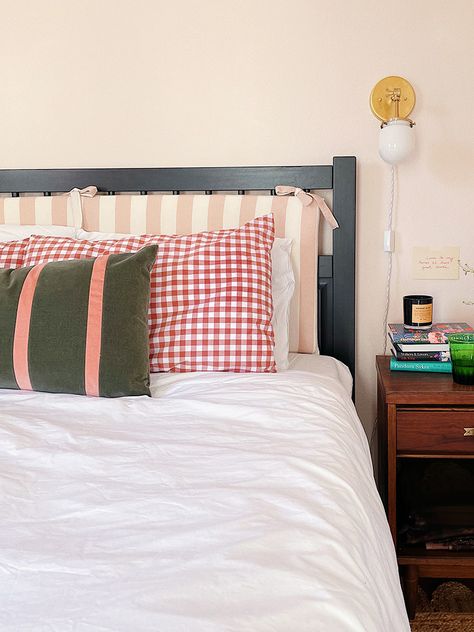 Adultify Your College-Era IKEA Bed Frame With This Headboard Hack Ikea Bed Frame, Ikea Headboard Hack, Headboard Hack, California Interior Design, Ikea Headboard, Ikea Bed Frames, Heather Taylor, Cleaning Diy, Guest Bathroom Remodel