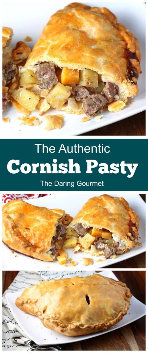 Authentic Cornish Pasty Recipe - The Daring Gourmet Cornish Pasty Recipe, Pasty Recipe, Daring Gourmet, Cornish Pasty, Beef And Vegetables, Pasties Recipes, Cornish Pasties, National Dish, British Baking