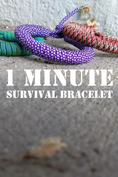 DIY Paracord Bracelet Ideas - 1 Minute Paracord Survival Bracelet - Tutorials for Easy Woven Paracord Bracelets | Survival and Stitched Patterns With Instructions and How To Square Knot Bracelets, Paracord Projects Diy, Paracord Watch, Paracord Survival Bracelet, Cobra Weave, Paracord Bracelet Patterns, Paracord Bracelet Tutorial, Paracord Ideas, Paracord Bracelet Diy