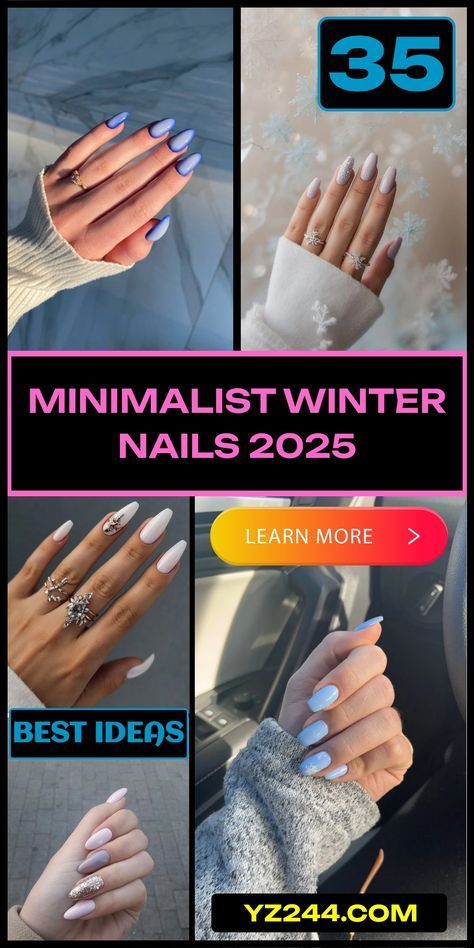 Winter Nail Trends 2025, Winter Manicure 2024, Trendy Winter Nails 2025, Simple Blue Winter Nails, Jan 2025 Nails, Nail Trends 2025 Winter, 2025 Nails Ideas, 2025 Winter Nails, Short Almond Winter Nails