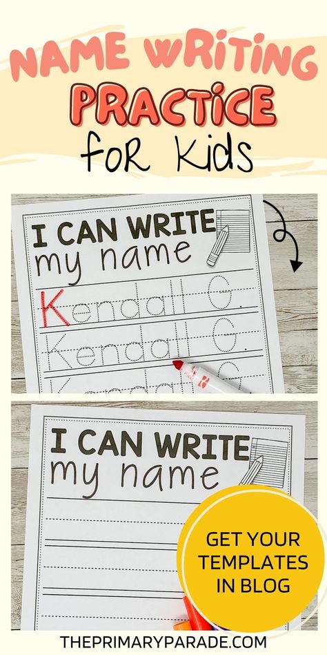 Writing Practice Kindergarten, Writing Practice For Kids, Writing Practice Preschool, Name Activities Preschool, Write My Name, Teaching Preschoolers, Name Writing Practice, Preschool Names, Kindergarten Morning Work