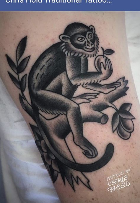 Monkey Tattoo, Circus Monkey, Traditional Tattoo Old School, Monkey Tattoos, Faith Tattoo, Traditional Tattoo Design, American Traditional Tattoo, American Traditional, Old School Tattoo