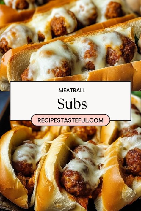 These delicious Meatball Subs feature juicy homemade meatballs smothered in marinara sauce and topped with melted cheese, all nestled in soft hoagie rolls. Perfect for game day or a hearty dinner, they are sure to satisfy your cravings! Meatball Subs Crockpot, Hoagie Roll Recipe, Meatball Sub, Sub Rolls, Tasty Meatballs, Hoagie Rolls, Meatball Subs, Homemade Meatballs, Hearty Dinner