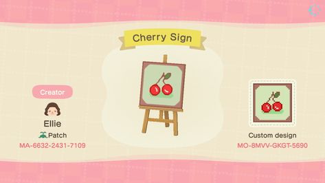 Animal Crossing Designs Cherry Flag Animal Crossing, Animal Crossing Signs, Acnh Island Codes, Animals Moving, Acnh Signs, Island Design Ideas, Custom Island, Cross Faded, Ac Qr Codes