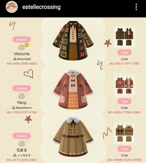 Acnh Aesthetic Clothes, Animal Crossing Hairstyles, Animal Crossing Outfits, Animal Crossing Design Codes, Acnh Outfits, Cottagecore Animal Crossing, Animal Crossing Qr Codes, Ac Codes, Acnh Cottagecore