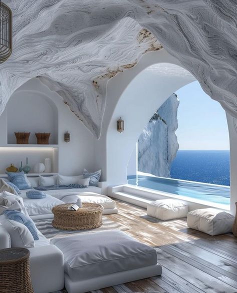 Greece House, Santorini House, Greece Villa, Ocean Collection, Dream Home Design, Luxury House, Inspired Homes, Summer House, Future House