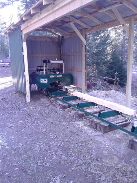 Sawmill Shed, 70s Farmhouse, Portable Bandsaw Mill, Sawmill Projects, Homemade Bandsaw Mill, Sawmill Lumber, Solar Kiln, Portable Saw Mill, Timber Frame Joinery