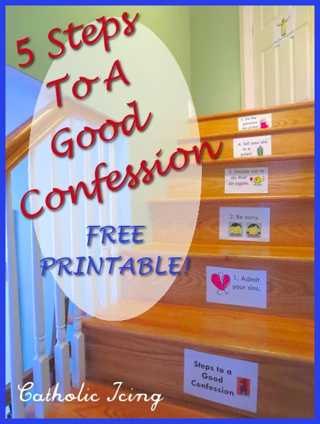 Printable set to teach kids the 5 steps to a good Confession. Great for first Reconciliation prep! First Reconciliation, Catholic Icing, Religion Activities, Catholic Sacraments, Catholic Education, Catholic Crafts, Catholic Family, Faith Formation, Catholic Kids