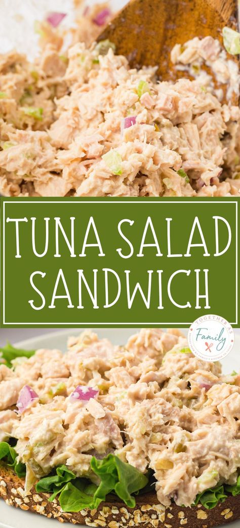 Learn how to make the best Tuna Salad Sandwich Recipe that starts with a classic tuna salad. Simple to make with pantry ingredients like canned tuna and creamy mayo. Serve as a sandwich between toasted bread, on a bed of lettuce or a lettuce wrap, with crackers, or grill it for a tuna melt style sandwich. You're gonna love this one! Tuna Salad Finger Sandwiches, The Best Tuna Salad, Tuna Salad Sandwich Recipe, Best Tuna Salad Recipe, Classic Tuna Salad, Best Tuna Salad, Salad Sandwich Recipe, Salad Simple, Tuna Salad Sandwich