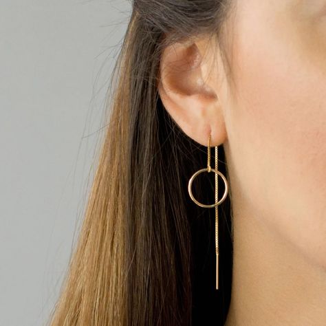 Gold Threader Earrings, Threader Earrings Gold, Hammered Hoop Earrings, Earring Gold, Long Dangle Earrings, Earrings Dainty, Dangly Earrings, Threader Earrings, Earrings Long