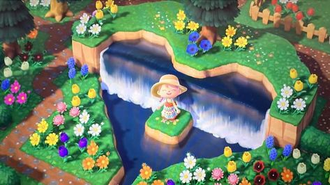 Acnh Heart Waterfall, Waterfall Animal Crossing, Animal Crossing, Animals