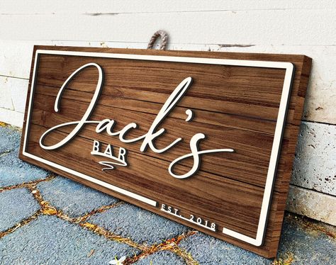 Thanks for the great review Mary Grace E. ★★★★★! https://etsy.me/3PNRDWV #etsy #rectangle #no #unframed #garage #artdeco #wood #abstractgeometric #allseasons #horizontal Wooden Bar Signs, Outdoor Bar Signs, Wood Bar Sign, Cabin Man Cave, Whisky Jack, Man Cave Pub, Custom Home Bars, Home Bar Signs, Drukarka 3d