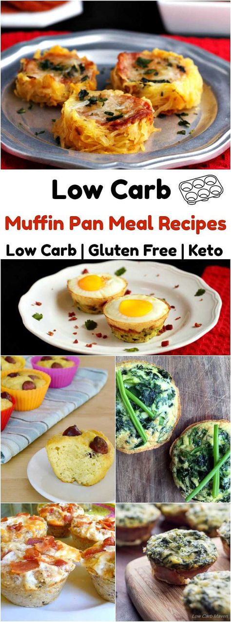 Muffin Pan Meal Recipes Low Carb and Gluten Free Low Carb Muffin, Muffin Pan Recipes, Tin Recipes, Low Carb Maven, Paleo Foods, Low Carbohydrate Recipes, Low Carb Low Fat Recipes, Breakfast Board, Healthy Low Calorie Meals