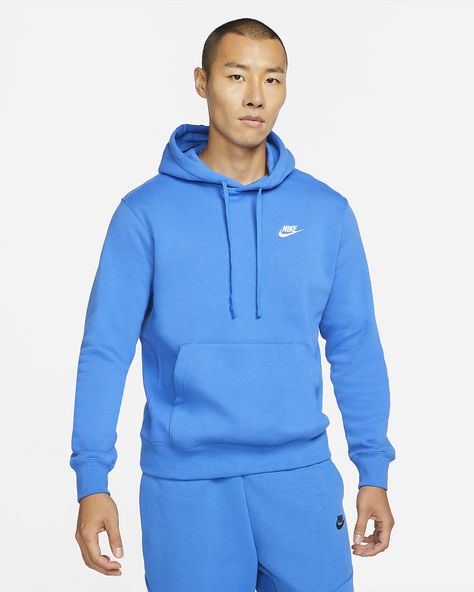 Nike Sportswear Club Fleece, Nike Pullover, Azul Real, Blue And White Style, Blue Hoodie, Nike Blue, Jd Sports, Comfy Outfits, Nike Sportswear