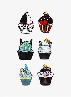 Disney Villain Party, Villains Party, Princess Character, Character Cupcakes, Disney Cupcakes, Disney Pins Sets, Disney Doodles, Disney Buttons, Disney Pins Trading