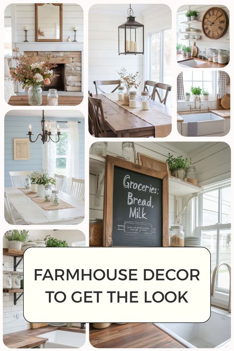 Tips and ideas for exactly how to get a farmhouse look in your home by using these decor pieces. Decorating Top Of Hutch, Farmhouse Table Centerpieces, Farmhouse Clocks, Modern Farmhouse Table, Cozy Fall Bedroom, Urban Farmhouse, Fall Bedroom, Reclaimed Wood Furniture, Farmhouse Look