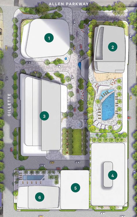 The Allen’s Latest Mixed-Use Map Nixes the Pedestrian Bridge Across Allen Pkwy.... Mixed Used Development Architecture, Mixed Use Masterplan, Mixed Use Development Masterplan, Mixed Use Development Concept, Mix Use Building Architecture, Mixed Use Building Plan, Site Development Plan Architecture, Mixed Use Architecture, Mixed Use Building