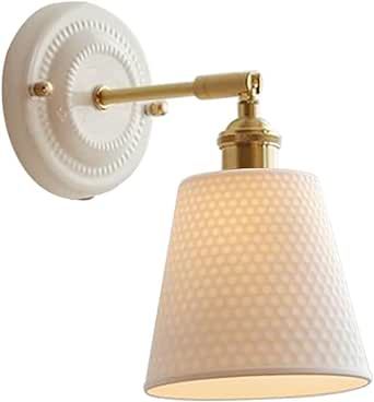 SIYANE Vintage Brass Wall Sconce Milk Glass Shade French Country Wall Mounted Light For Bedroom Coastal Vintage Light Fixture White Ribbed Glass Gold Wall Lamp For Kids Bedside Living Room Porch Entra Country Light Fixtures, Gold Wall Lamp, Coastal Vintage, Bedroom Coastal, White Light Fixture, Vintage Light Fixtures, Light For Bedroom, Romantic Lighting, Ribbed Glass