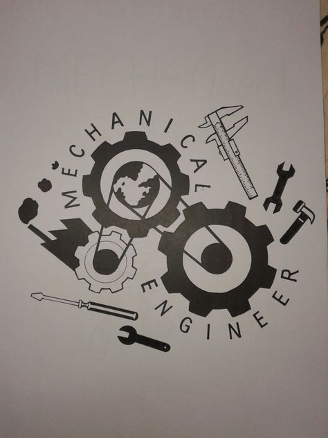 Meant to be on the front side of a college fest jersey. Designed it for mechanical engg dept back in 2017. Mechanical Engineering Aesthetic, Learning Diary, College Fest, Lab Decor, File Decoration, File Decoration Ideas, Student Aesthetic, Med School Motivation, Engineering Student