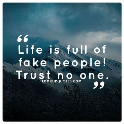 Life is full of fake people trust no one. Fake People Quotes Lessons Learned, Trust People Quotes, Trust No One Quotes, Quotes Mean, Trust Yourself Quotes, Fool Quotes, Quotes Trust, Quotes Men, Value Quotes